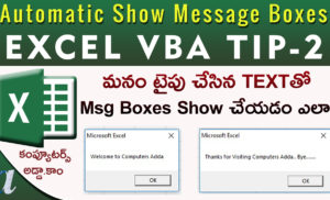 How to Show Message Boxes (Open/close) Excel VBA Tip-2